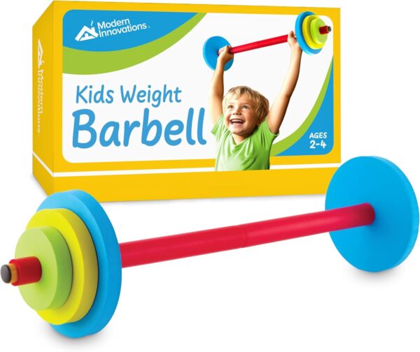 Modern Innovations Kids Barbell Weight Set, Toy Workout Equipment, Kid Weights for Exercise, Toddler Fun & Fitness (Colorful)…