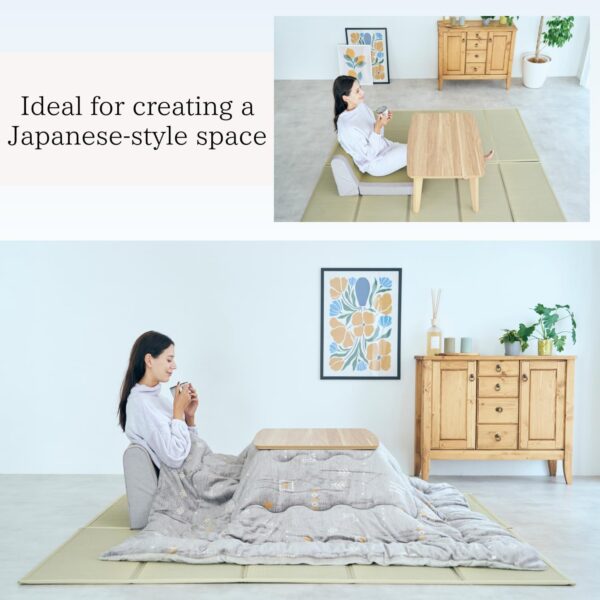 BJDesign Foldable Igusa Tatami Floor Chair - Zen Meditation Cushion and Seat, Dual-Purpose, Eco-Friendly, Handmade with Natural Materials, Easy to Store - Versatile Seating for Adults and Kids