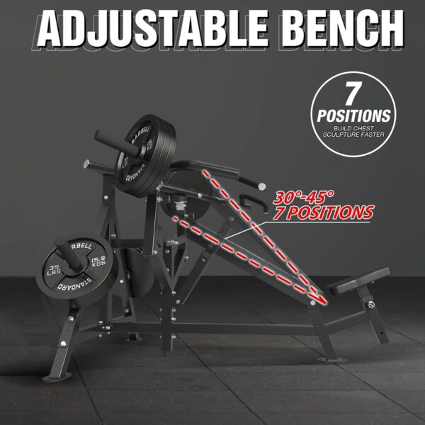 GMWD Chest Press Machine, 1250LBS Bench Press Machine with Independent Converging Arms, 7+5 Adjustable Incline Chest Press Machine for Home Gym, 30° Target Upper Chest, Black