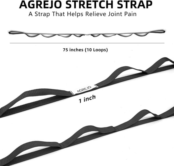 Stretching Strap Yoga Strap Physical Therapy for Home Workout, 10 Loops Non-Elastic Stretch Strap for Pilates, Flexibility, Exercise, Stretch Band for Women & Men