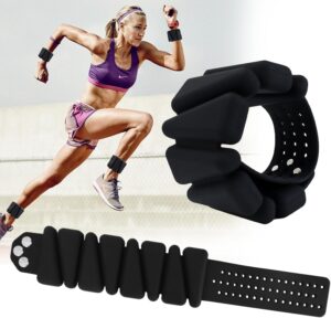 Prodigen Wrist & Ankle Weights for Women, Wearable Silicon Arm & Leg Weights, Size Adjustable Ankle Weights，Wearable Bracelet for Strength Training Walking Running Yoga Pilates Jogging for Men Set of 2