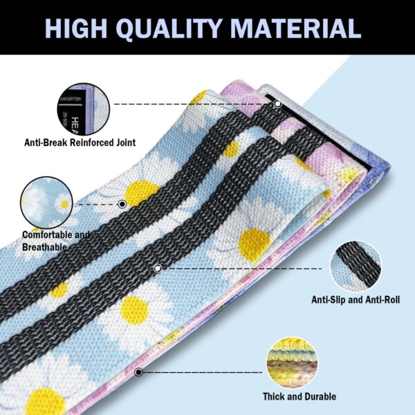 Large Fabric Resistance Bands for Working Out, Loop Exercise Bands for Booty Leg, Butt, Glutes, Stretch Workout Bands for Women & Men, Hip Elastic Bands for Home Gym Fitness, Yoga, Pilates