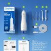 Oralfree Water Dental Flosser Cordless for Teeth Cleaning - 4 Modes Oral Irrigator 300ML Braces Flossers Cleaner, Rechargeable Portable IPX7 Waterproof Powerful Battery for Travel Home