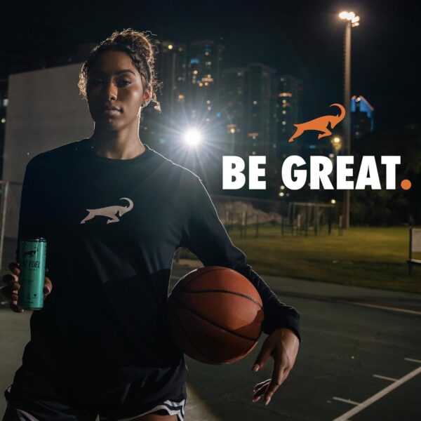 71O4ArPLU2L._SL1500_.jpg G.O.A.T. Fuel Energy Drink With Natural Caffeine, Electrolytes, BCAAs, Cordyceps Mushrooms & Antioxidants, Lightly Carbonated Pre Workout & Sports Energy Drink, 12 Pack, 12 FL Oz Cans, Gummy Bear