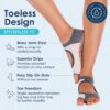 Tucketts Toeless Pilates Socks with Grips for Women, Non-Slip Barre Yoga Socks with Grips for Barefoot Workouts, Sizes 5-13