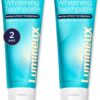 Lumineux Teeth Whitening Toothpaste 2 Pack Peroxide Free Enamel Safe for Sensitive Whiter Teeth, Fluoride Free, No Alcohol, Artificial Colors, SLS Free Dentist Formulated - 3.75 Oz