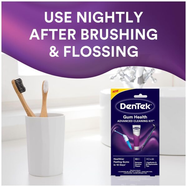 DenTek Gum Health Advanced Cleaning Kit, Oral Care Hygiene Kit, Gum Cleansing Gel, Gum Massager, and Plaque Scraper Dental Tools