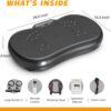 Bigzzia Vibration Plate Exercise Machine 10 Modes Whole Body Workout Vibration Fitness Platform w/ Loop Bands Jump Rope Bluetooth Speaker Home Training Equipment for Weight Loss & Toning