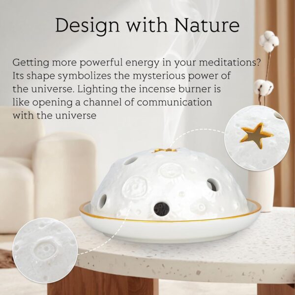 Handmade Ceramic Palo Santo Holder Sage Holder for Outside Meditation Decor Includes a Gift Card as a Thank You Gifts