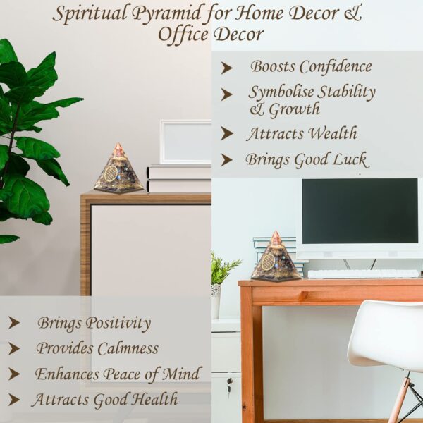 Labradorite Orgone Pyramid with Copper Coil – Healing Crystal for Positive Energy, Chakra Balancing, Meditation & Home Décor