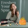 Natural Essential Oil Set, 12 Best Aromatherapy Diffuser Oils with Gift Box & Bag, Essential Oils for Diffusers for Home, Candle Making Scents -Lavender,Lemon,Orange,Vanilla,Jasmine,Rose, Peppermint