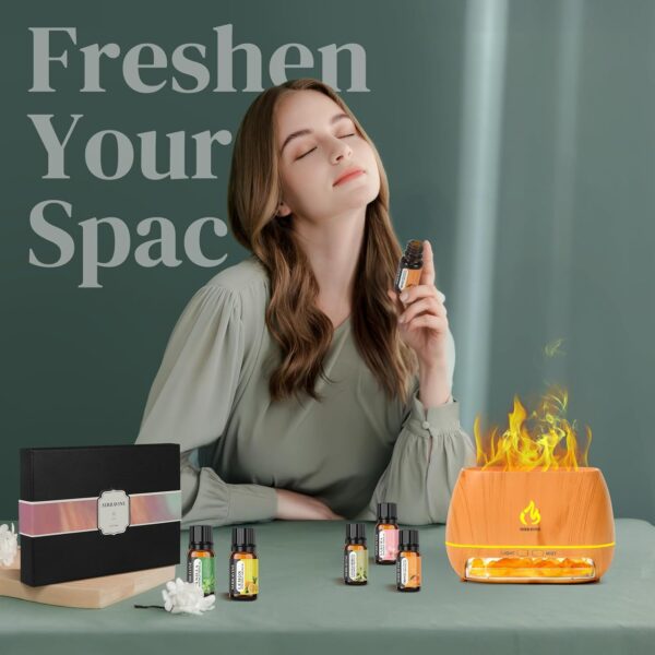 Natural Essential Oil Set, 12 Best Aromatherapy Diffuser Oils with Gift Box & Bag, Essential Oils for Diffusers for Home, Candle Making Scents -Lavender,Lemon,Orange,Vanilla,Jasmine,Rose, Peppermint