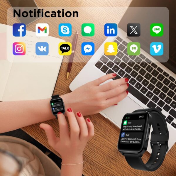 BENIO Smart Watchs for Men Fitness Tracker Pedometer Watch Heart Rate Monitor Android Smart Watch for iPhone Compatible