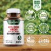 Vegan Labs Apple Cider Vinegar Capsules with The Mother- 180 Vegan Capsules, 1600MG Per Serving- 100% Natural ACV Pills- Supports Healthy Digestion, Keto, Weight Management, Detox, and Immune System