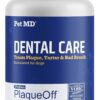 Pet MD Proden PlaqueOff Dog Teeth Cleaning Dental Care Powder - Oral Care Supplement for Dogs - Reduce Bad Breath, Tartar, & Plaque - 60g