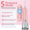 Water Dental Flosser Teeth Cleaner Pick, H2ofloss Cordless Portable Oral Irrigator,5 Mode IPX7 Waterproof Teeth Picks 300ML Rechargeable WaterFlosser for Home Travel (Pink)