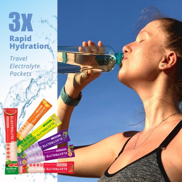 Electrolytes Powder Packets - Sugar Free, Naturally Flavored, 10 Electrolyte & Vitamins Electrolyte Drink Mix - Variety Pack 6 Flavors, Keto Friendly, Vegan, Non- GMO, 18 Packets