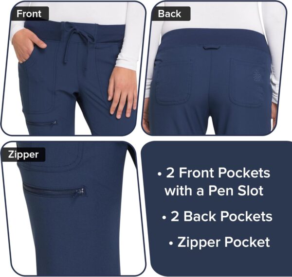 HeartSoul Women's Medical Scrub Jogger Pants Contemporary fit Drawstring Waistband Jogger with 5 Pockets - HS030