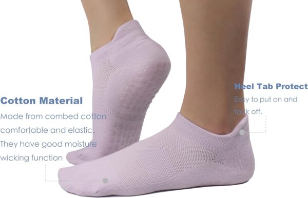 Tamlien Yoga & Pilates Grip Socks - Non-Slip, Barefoot, Pregnant-Friendly Crew Socks for Yoga, Barre & Sports