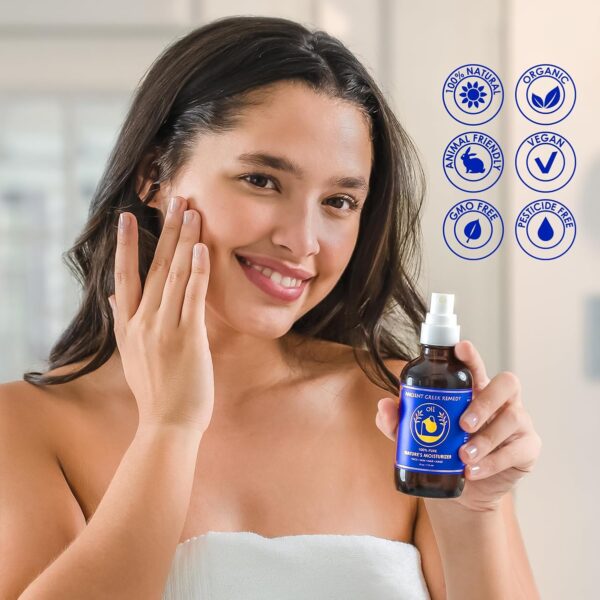 Ancient Greek Remedy - After Shower Body Oil for Women - Hydrating Face Oil & Body Moisturizer for Dry Skin with Organic Jojoba, Sweet Almond, Olive, and Vitamin E Oil - Clean Skincare, 4 oz
