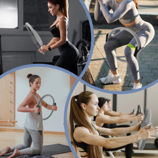 Pilates Ring Fitness Circle 14" Yoga Rings Magic Circle with Dual Padded Handles for Toning Arms, Thighs/Legs & Core，Home Exercise Equipment ﻿