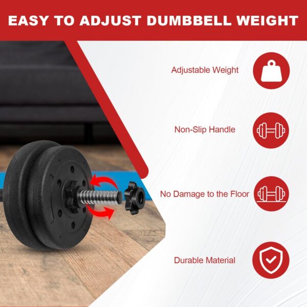 Adjustable Dumbbell Weight Set 4 in 1 Set with Anti-slip Grip Professional Exercise & Fitness Equipment Dumbbells Set for Strength Training Home Gym Workouts