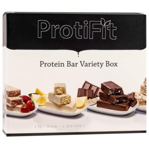 PROTIFIT - Low Calorie Snack Bar for Healthy Diets, High Protein, 15g Protein, Low Carb, Low Sugar, Ideal Protein Compatible, 7 Servings Per Box (Variety Pack)