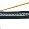 Incense Holder with Om Symbol - Black Wooden Tray with Painted White Om Design - for Incense Sticks, Meditation Accessories, Room Decor - 10 Inches