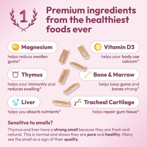 Gum Restore Supports Gum Repair for Receding Gums Treatment, Inflamed Gums & Gum Recession Treatment, Gum Restore Gum Health Supplements Gum Regrowth, Made in USA, 180 Capsules 1 Month Supply, Non-GMO