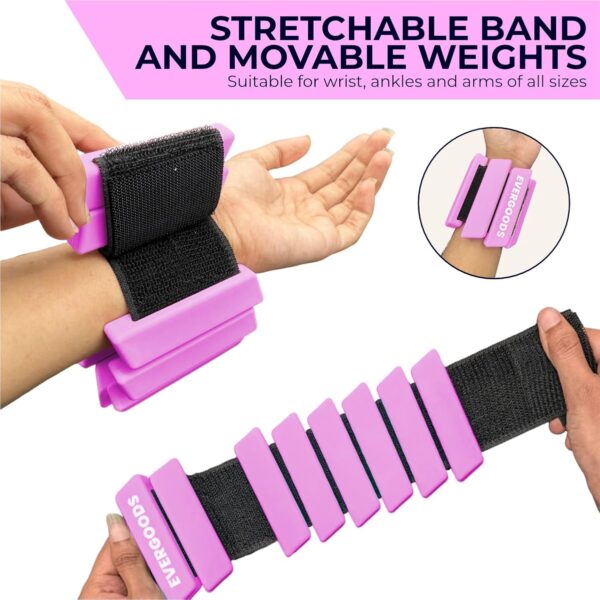 Wrist and Ankle Weights for Women and Men, Set of 2 (1lb Each) Wrist Weights with Sweatband, Adjustable Strap Leg Weights Perfect for Yoga, Pilates, Dance, Pool Workouts, and Jogging