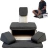 Box Meditation Floor Chair, Back Support, Knee and Hip Support, Knees, Portable and Lightweight (Gray)