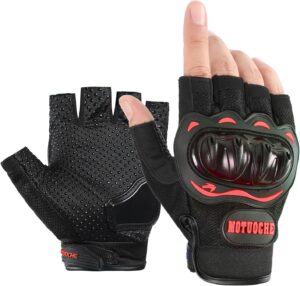 Outdoor Cycling Equipment Hard Knuckle Fingerless Motorcycle and Workout Gloves for Men and Women - Ideal for Cycling, Biking, Weightlifting, Running, Hiking and Outdoor Sports