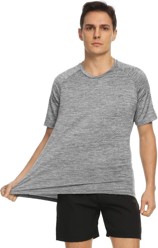 Xelky 4-5 Pack Men's Dry Fit T Shirt Moisture Wicking Athletic Tees Exercise Fitness Activewear Short Sleeves Gym Workout Top