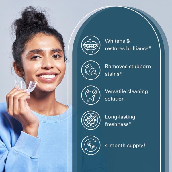 M3 Naturals Overnight + Whitening Retainer Cleaner | FSA HSA Approved | Remove Stains, Discoloration, and Plaque | 4 Month Supply | Denture Cleanser with Whitening Boost