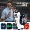 Luoba Smart Watches for Men, 1.69'' Answer/Make Call Android Smartwatch Activity Fitness Tracker with Heart Rate Sleep Monitor Calorie Step Counter Digital Fitness Watch Compatible Android iOS, Blue