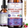 Kidney Cleanse Detox & Repair Drops - 500 mg Cranberry 20:1 Extract & 2,50 mg Chanca Piedra for Urinary Tract & Kidney - 27-in-1 Vegan Kidney Support Supplement - Vegan Non-GMO