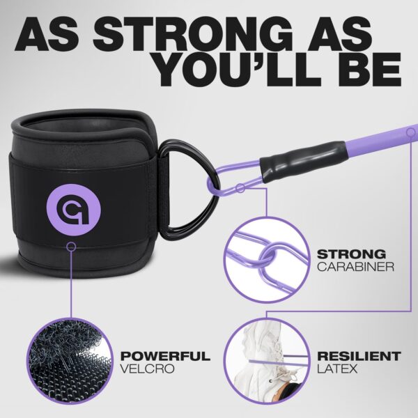 ActiveGear Ankle Resistance Bands with Cuffs - Ideal for Glutes, Legs & Core Workouts, Kickback Ankle Strap Set for Home Workout Equipment & Gym Fitness for Women and Men