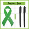 Qilery 100 Pcs Large Green Ribbon Cutouts with 2 Pcs Marker Pens Paper Mental Health Awareness Cutouts Mental Health Month Items for Charity Fundraiser Support Supplies