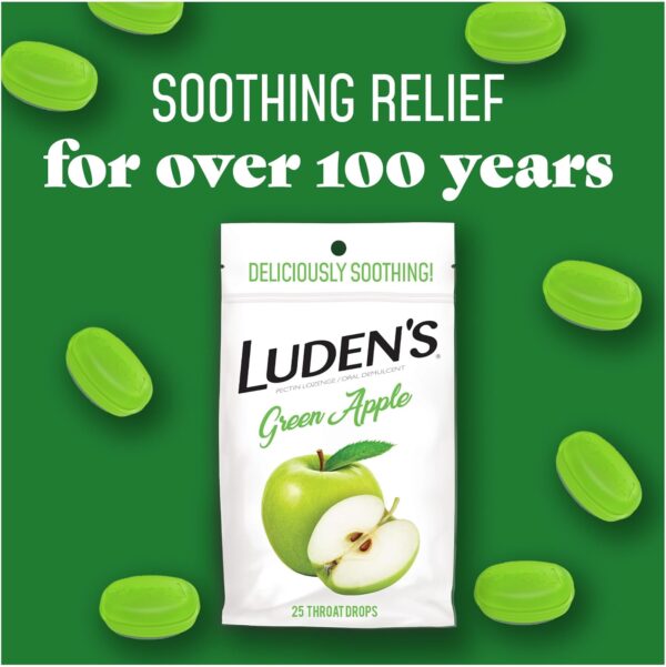 Ludens Soothing Throat Drops, Green Apple, 25 ct (Pack of 1)