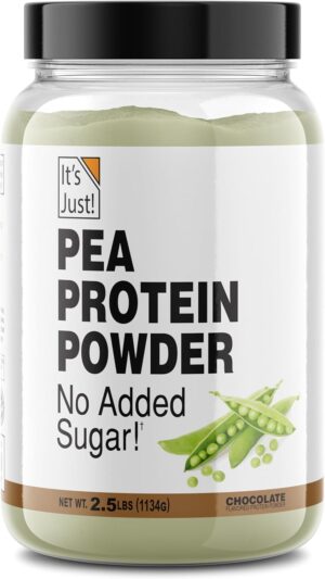 It's Just! Pea Protein Isolate, Plant Based, Premium Quality, Gluten Free, Vegan, Keto Friendly, Product of Canada, Packaged in USA (2.5 Pound, Chocolate)