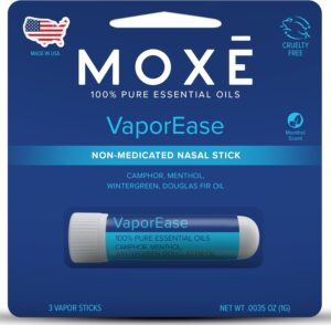 MOXE VaporEase, Portable Nasal Inhaler On-The-Go, Non-Medicated, Made in USA, Soothing and Refreshing Vapors, Menthol Scent