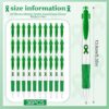 Woanger Mental Health Awareness Pen Green Ribbon Mental Health Awareness Items Retractable Ballpoint Pens Bulk Office Gifts(36 Pcs)