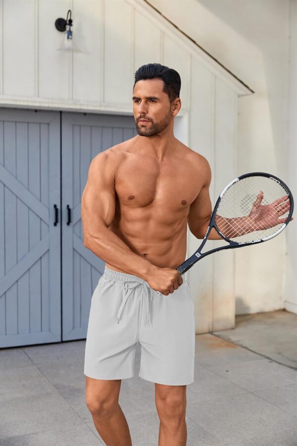 COOFANDY Men's 2 in 1 Running Shorts 2 Pack Athletic Shorts Quick Dry Gym Training Workout Shorts with Pockets