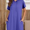 Women Summer Long Tunic Tops to Wear with Leggings, Oversized Short Sleeve Shirt Dress Tunics 2024 Trendy
