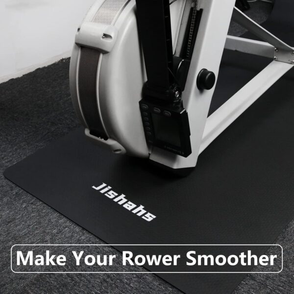 71PZJgukpzL._AC_SL1500_.jpg JISHAHS Universal Indoor Rowing Machine Mat- 8.5 x 2.3 FT Exercise Equipment Mat for Concept 2, Nordictrac, Peloton, Sunny, Hydrow etc. Extra Long Non-Slip and Waterproof, Under Rower Floors Protection
