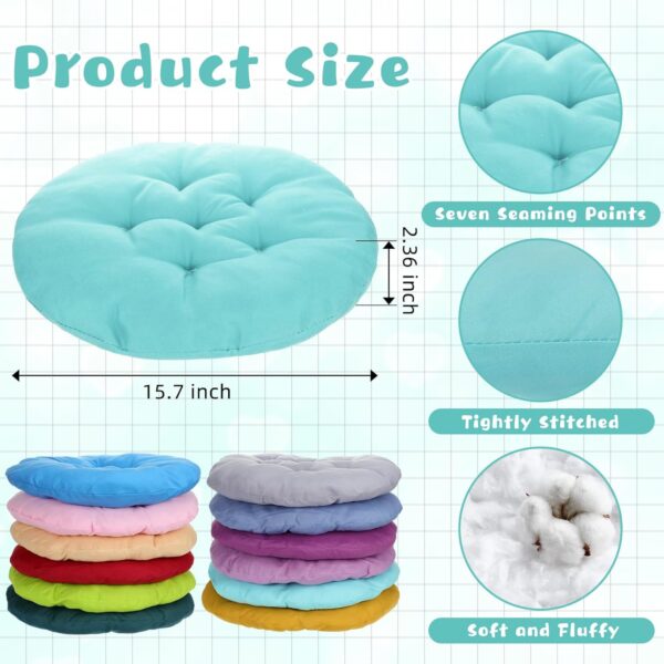 24 Pcs Round Floor Cushions Floor Pillows Meditation Seat Pillows Flexible Seating for Adults Kids 12 Colors Chair Cushions for Classroom, Nursery, Living Room, Yoga (Multi Color,Medium 15.7 Inch)