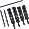 Spreader Bar Heavy Duty Stainless Steel Expandable Black Bar Home Gym with 4pcs Furry Purple Adjustable Strap,Sports Aid Training Fitness Gear Pilates Aid Kit,Yoga Set (Black+Black Crocodile PU Kit)