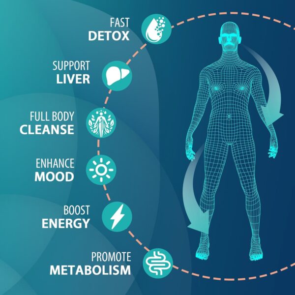 90,000 MG Detox and Cleanse, Body Detox for Men & Women, Fast Detox, Kidney Cleanse Detox & Repair, Natural Herbal Premium Formula for Liver, Digestion & Mood, Made in USA, 60 Caps