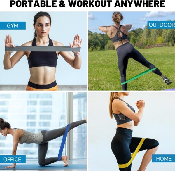 Resistance Loop Exercise Bands for Working Out, Fitness Elastic Bands, Workout Bands for Home Gym, Stretching, Yoga, Pilates, Physical Therapy (5pcs Set)