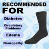 EMEM Apparel Men's Diabetic Dress Crew Cotton Socks | Non-Binding Loose Top | Seamless Toe | 3-Pair | Big and Tall Available